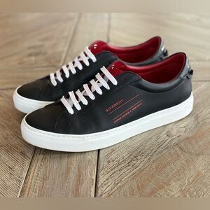 Givenchy Black and Red Loafers with Striking Design